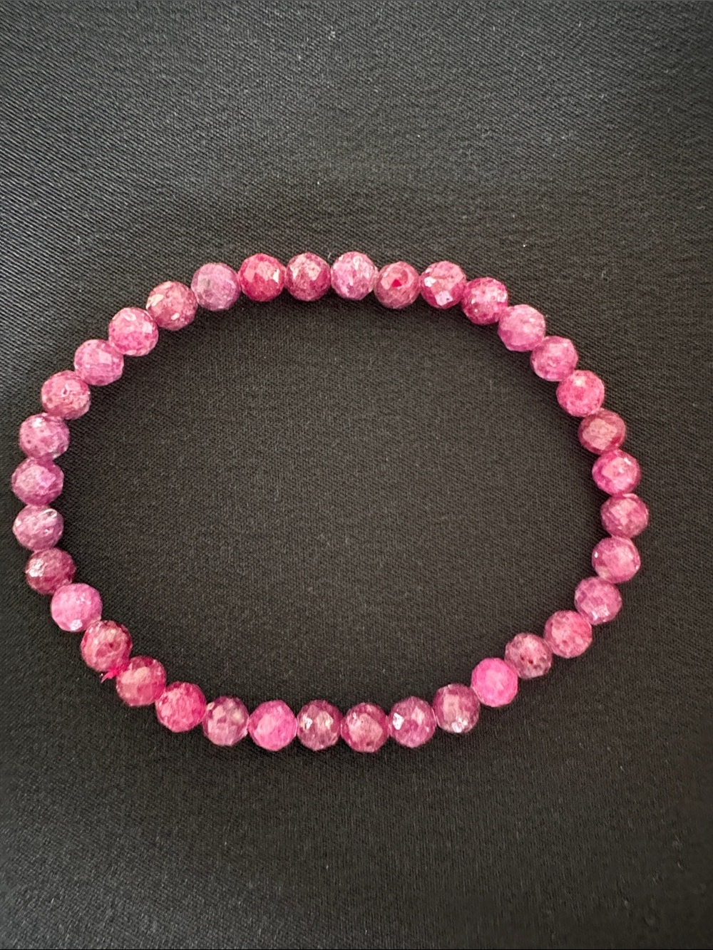 Ruby NWOT genuine faceted 5mm gemstone stretch bracelet